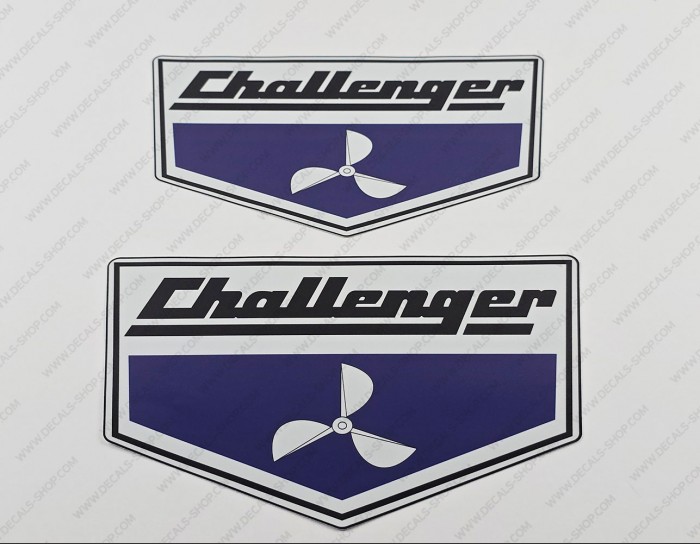 Challenger Boat 1980's Decals Set of 2 x 9.5"