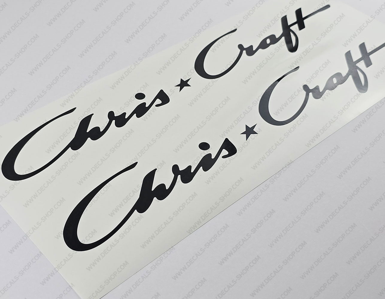Chris Craft Boat Logo Black Decals Set of 2