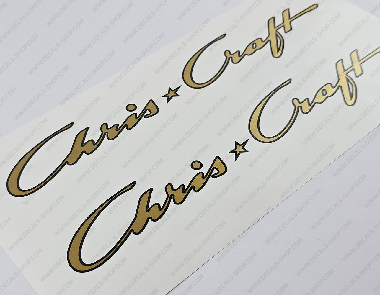 Chris Craft Boat Logo Gold Decals Set of 2