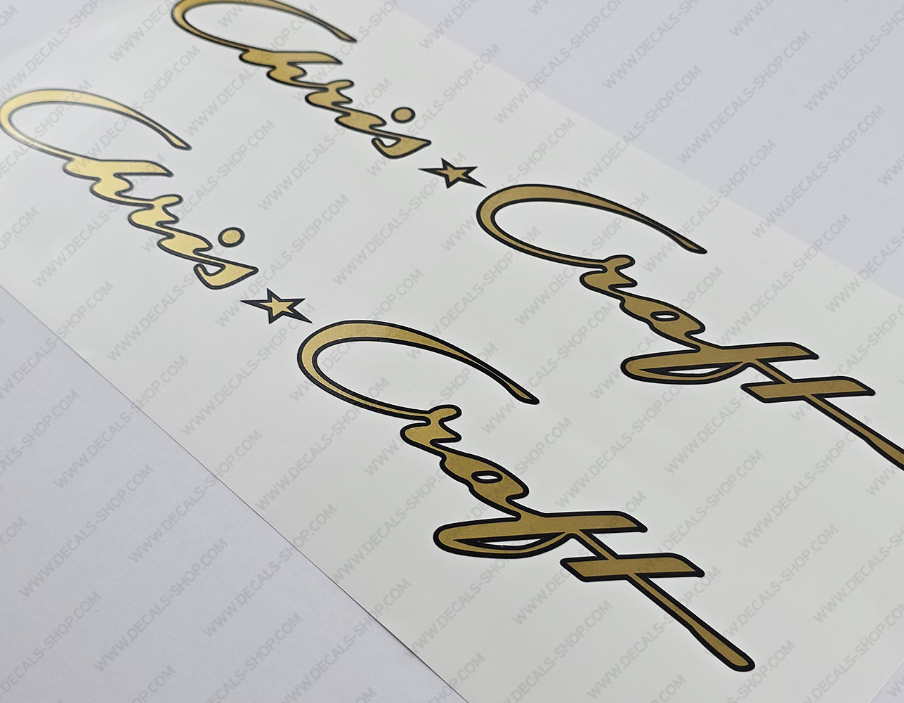 Chris Craft Boat Logo Gold Decals Set of 2