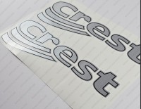 Crest Super Sport Boat 2004 Logo Silver Decal Set of 2