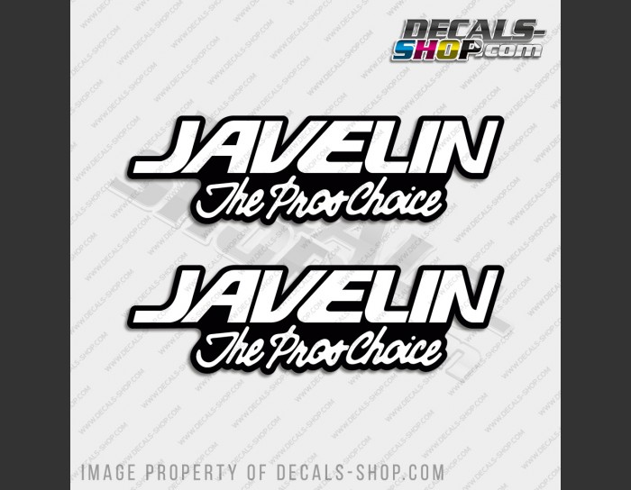 Javelin The Pro's Choice Boat Logo Decal Set of 2
