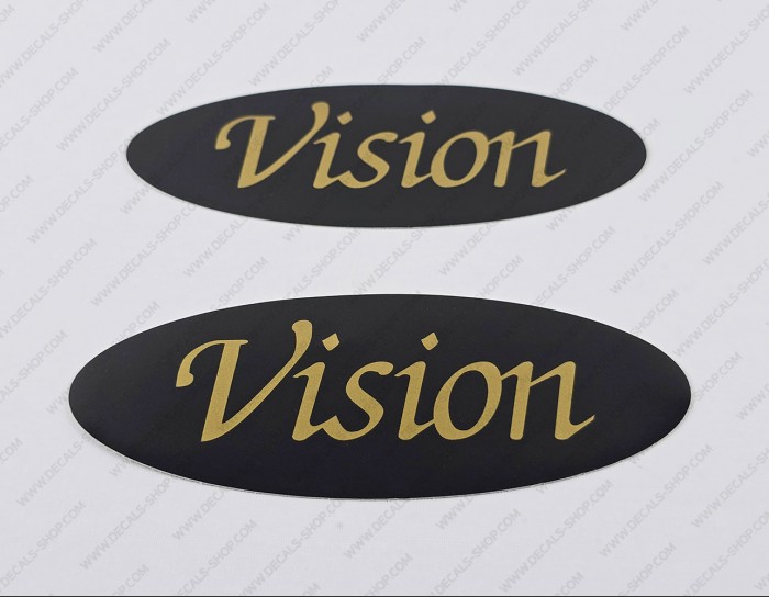 Kenner Boat Vision Logo Gold Decals 5" x 2" 2pcs.