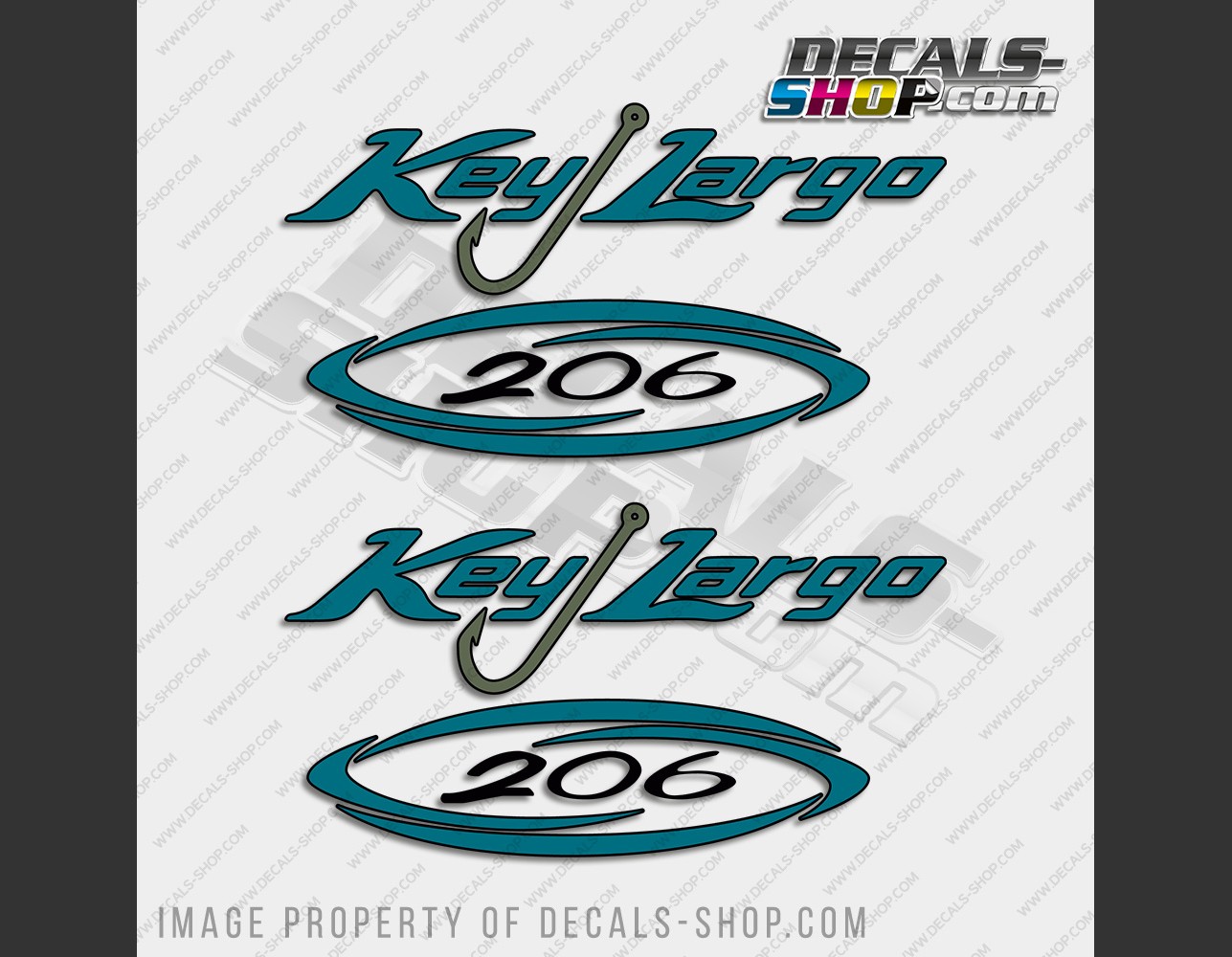 Key Largo 206 Boat Console Decals Set of 2 x 11