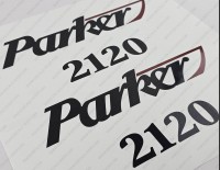 Parker 2120 Boat Logo Decal Set of 2 x 9"