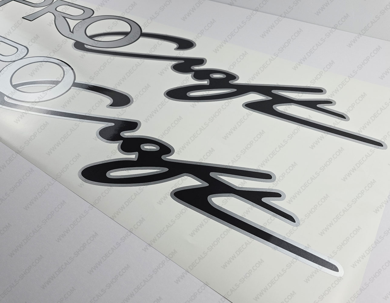 ProCraft Tracker Marine Boat Logo Silver Decal Set of 2