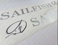 Sailfish Boat Logo Silver Decal Set of 2 x 36"