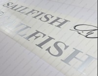 Sailfish Boat Logo Silver Decal Set of 2 x 36"