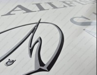 Sailfish Boat Logo Silver Decal Set of 2 x 36"