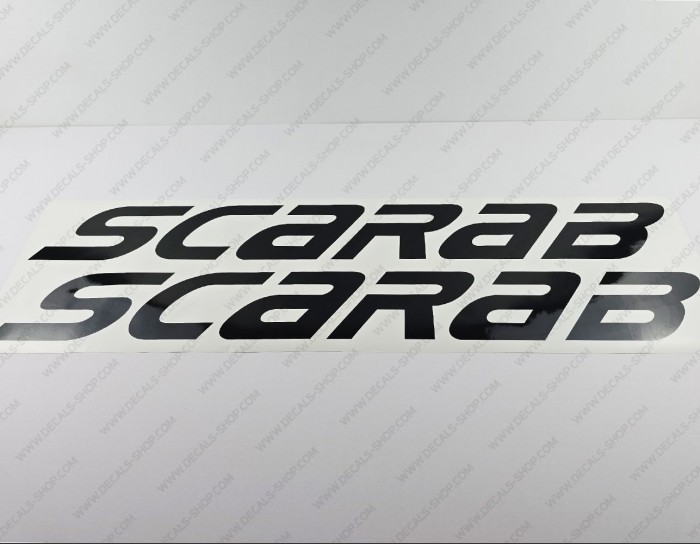 Scarab Wellcraft Boat Logo Decal Set of 2