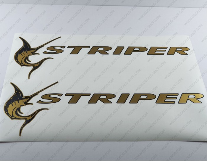 Seaswirl Striper Boat Logo Gold/Silver Decal Set of 2