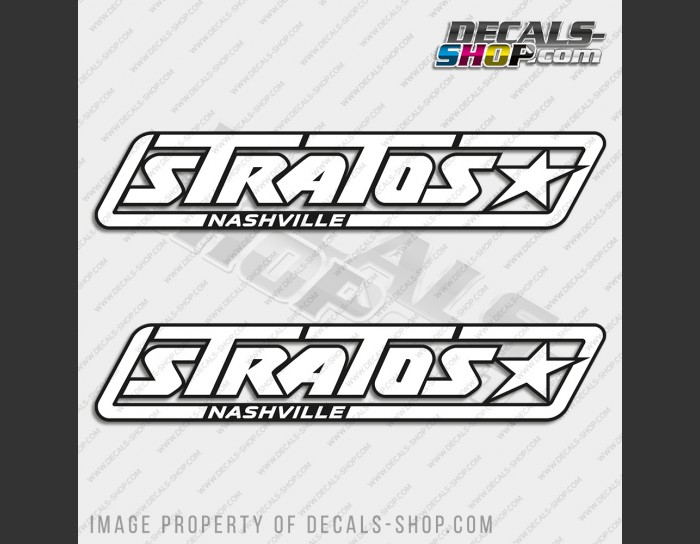 Stratos Boat Logo 80's V Series Decal Set of 2 Stratos Boat Logo 80's V Series Decal Set of 2