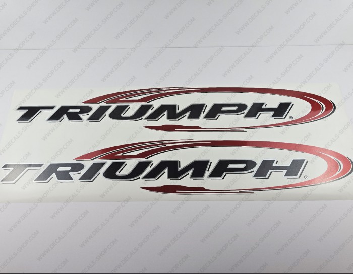 Triumph 190 Bay Boat 2005 Logo Red/Silver Decals Set of 2 x 39" Triumph 190 Bay Boat 2005 Logo Red/Silver Decals Set of 2 x 39"