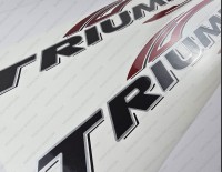 Triumph 190 Bay Boat 2005 Logo Red/Silver Decals Set of 2 x 39"