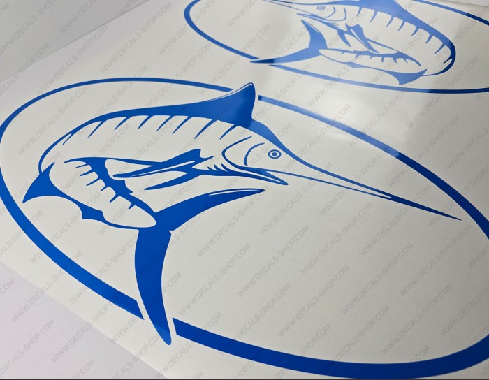 Trophy Boat Marlin Logo Decal Set of 2 x 22.25" Trophy Boat Marlin Logo Decal Set of 2 x 22.25"