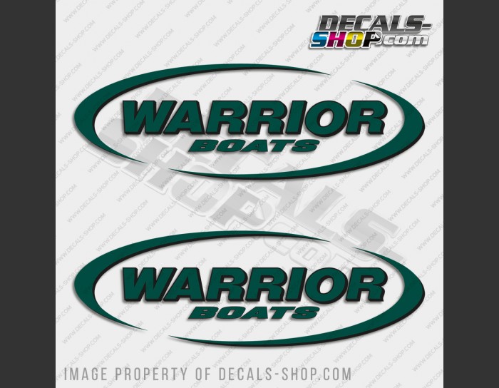 Warrior Boat Logo Decal Set of 2 x 12" Warrior Boat Logo Decal Set of 2 x 12"