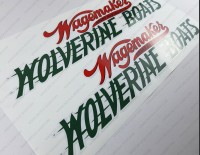 Wolverine 1954 Wagemaker Boat Logo Decal Set of 2 x 20"