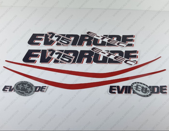 Evinrude 225 Hp e-tec 2004 2009 white set | Eshop Stickers