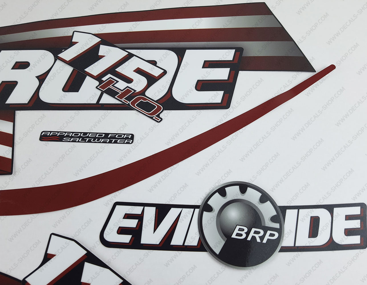 Evinrude 250 hp ETEC (90 °, V6, 3.3L) Blue Cowl outboard engine decals stickers