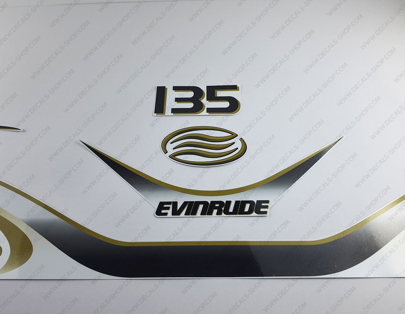Evinrude 135HP Ficht RAM Injection 2001 White Cowl Outboard Decal Kit