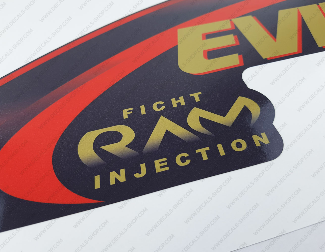 Evinrude 150HP Ficht RAM Injection 2001 Blue Cowl Outboard Decal Kit