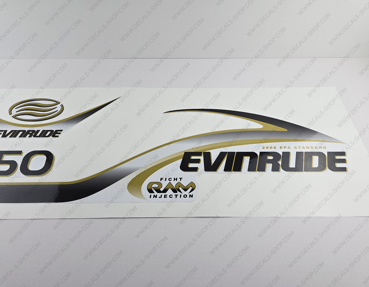 Evinrude 150HP Ficht RAM Injection 2001 White Cowl Outboard Decal Kit