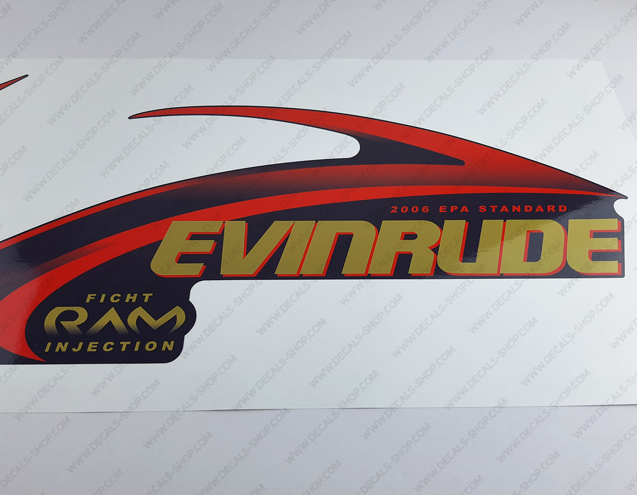 Evinrude 175HP Ficht RAM Injection 2001 Blue Cowl Outboard Decal Kit
