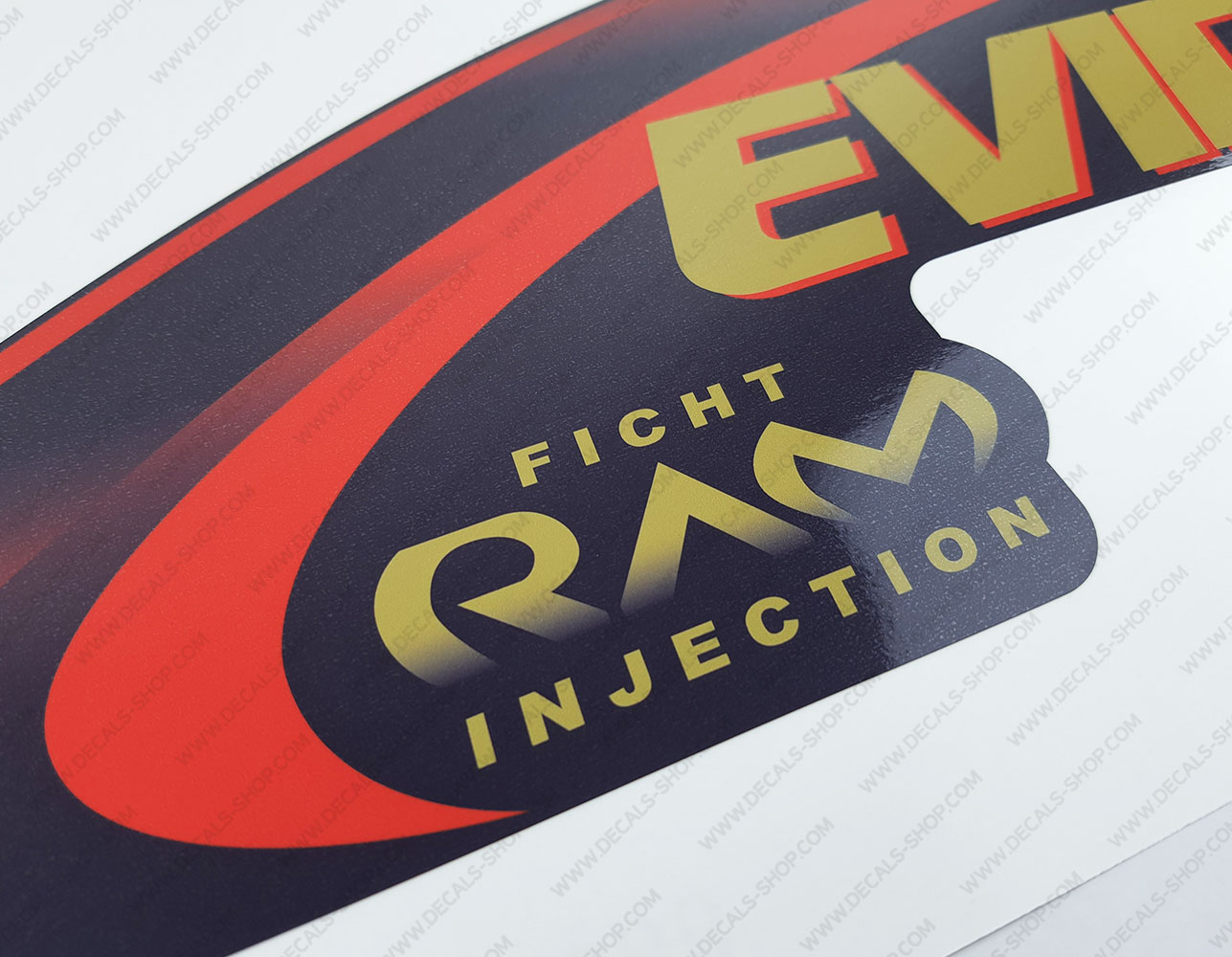 Evinrude 175HP Ficht RAM Injection 2001 Blue Cowl Outboard Decal Kit