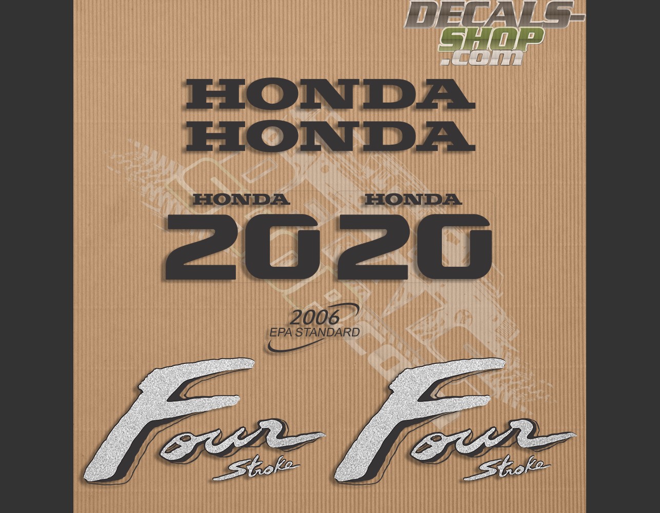 Honda 20HP Old Style Outboard Decal Kit