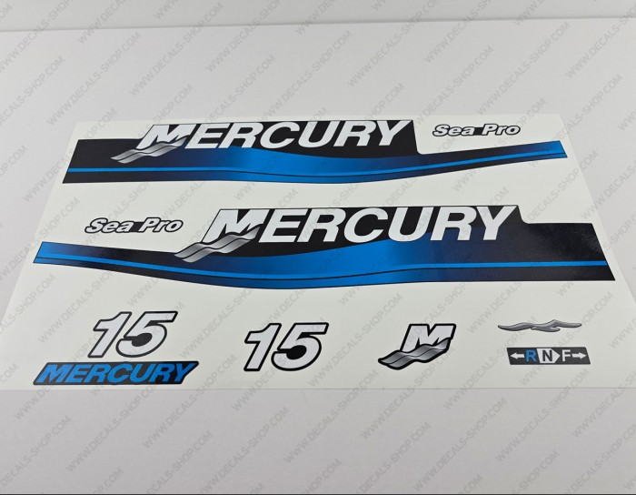 thumbnail image 2 of Discontinued Decals Mercury 5hp Outboard Decal Kit Blue/Red 1999-2006 2 of 6