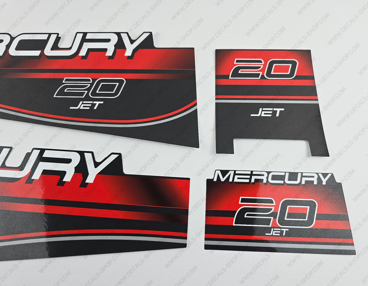 Jet Engine Stickers Mercury 20HP Two Stroke 1996-1998 JET Outboard Decal Kit