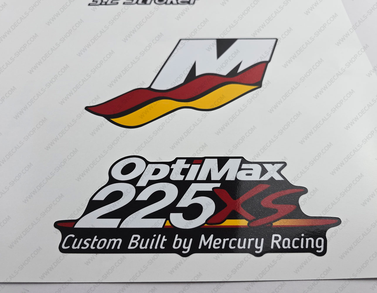 Murcury Racing Decals Mercury Racing 225XS Optimax 3.2 Stroker 2006-2012 Outboard Decal Kit
