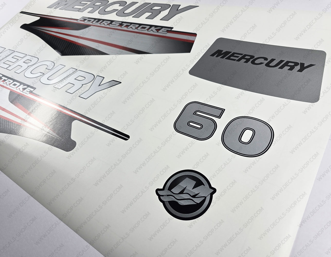 Mercury 60 Four 4 Stroke Decal Kit Outboard Engine Graphic Motor Stickers ORANGE