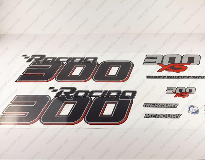 Murcury Racing Decals Mercury Racing 300XS Optimax DFI 2016-2017 Outboard Decal Kit