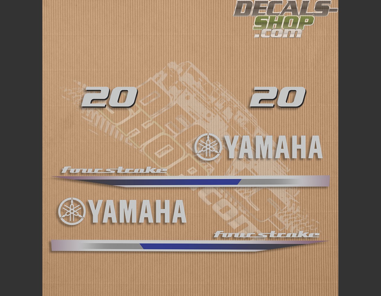 Yamaha 20HP Four Stroke 2013 Outboard Decal Kit